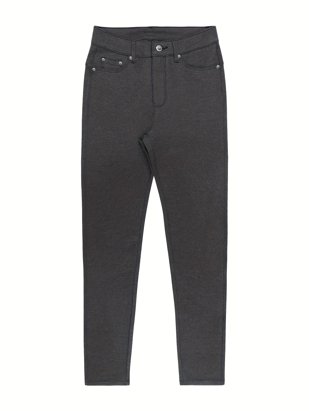 High Waist Stretch Skinny Jeans Women Metal Button Detail Street Style Slim Fit Denim Pants 10 Colors S-XXL