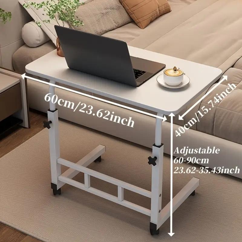 Mobile Lift Table Adjustable Height Rolling Laptop Desk with Wheels Bedside Sofa Side Table for Bedroom Home Office Dorm