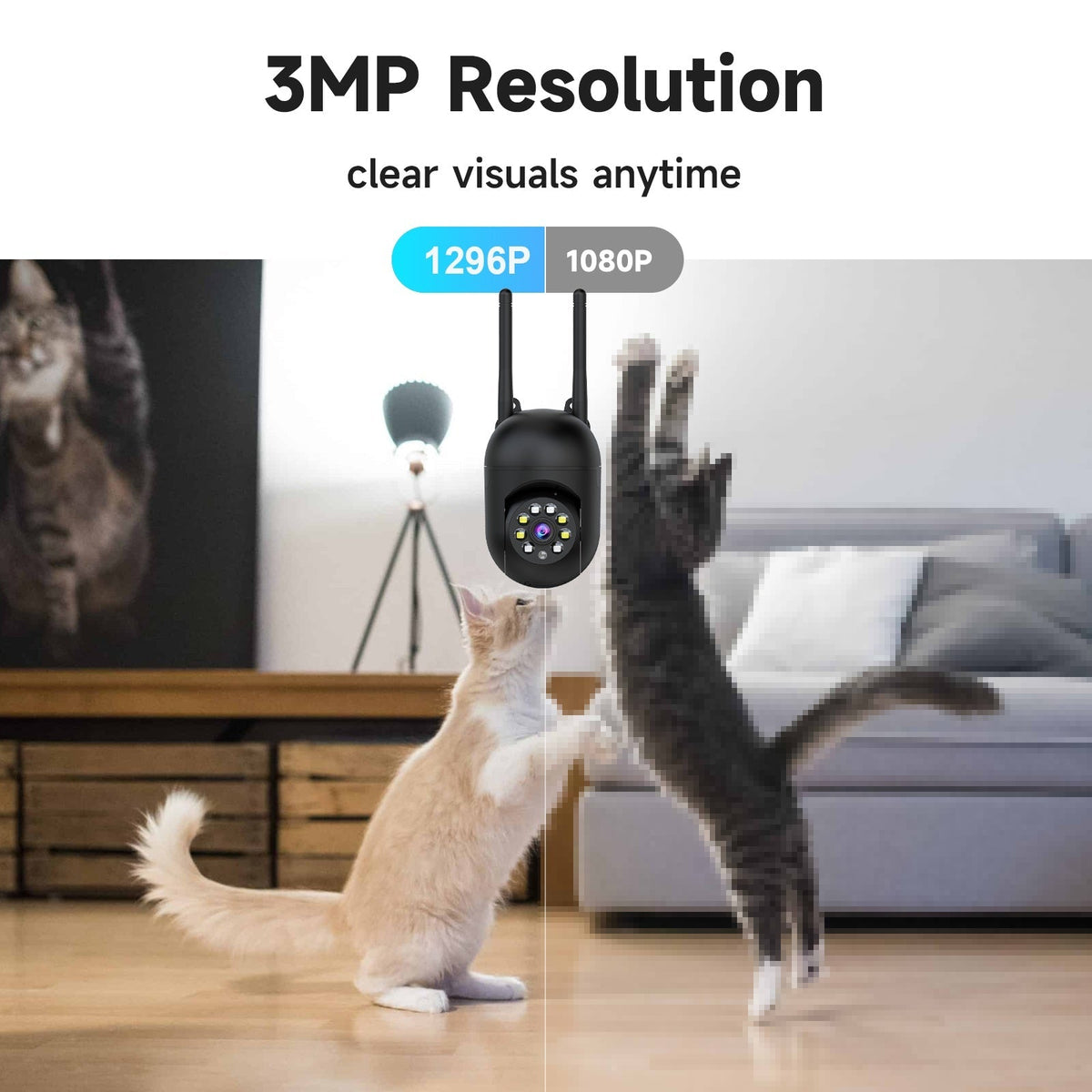 Indoor Security Camera 4 Pack 3MP Wireless WiFi – Cloud Storage, AI Motion Detection, Dual-Band 2.4G/5G, Two-Way Audio, Color Night Vision, Home Surveillance System
