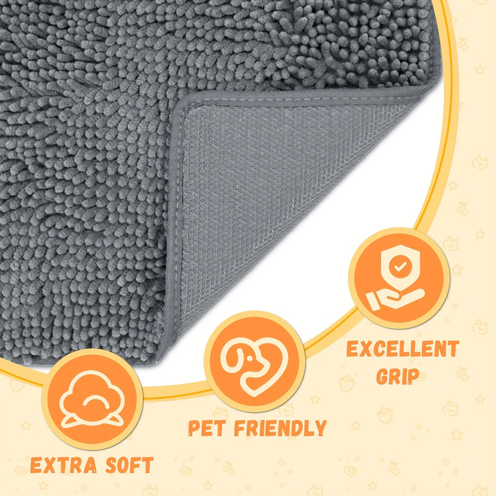 Dog Door Mat for Muddy Paws 2-Pack Absorbent Non-Slip Washable Microfiber Mud Mat Quick Dry Entry Indoor Floor Mat 24x17 32x20 Inch 3 Colors Camel Green Grey Machine Washable