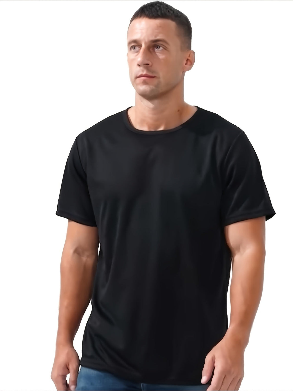 Men's Quick-Dry Workout T-Shirts 10-Pack – 100% Polyester Breathable Crew Neck Short Sleeve Tees for Running, Gym & Outdoor Activities, Machine Washable Summer Activewear, Sizes S-XXXL, Mixed, Black or White