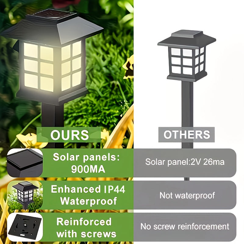 Solar Outdoor Lights LED Garden Path Lights IP44 Waterproof Landscape Lighting for Sidewalk Driveway Lawn Yard Courtyard Warm White Multicolor Pack of 6 12 or 24 Christmas Holiday Decor No Wiring