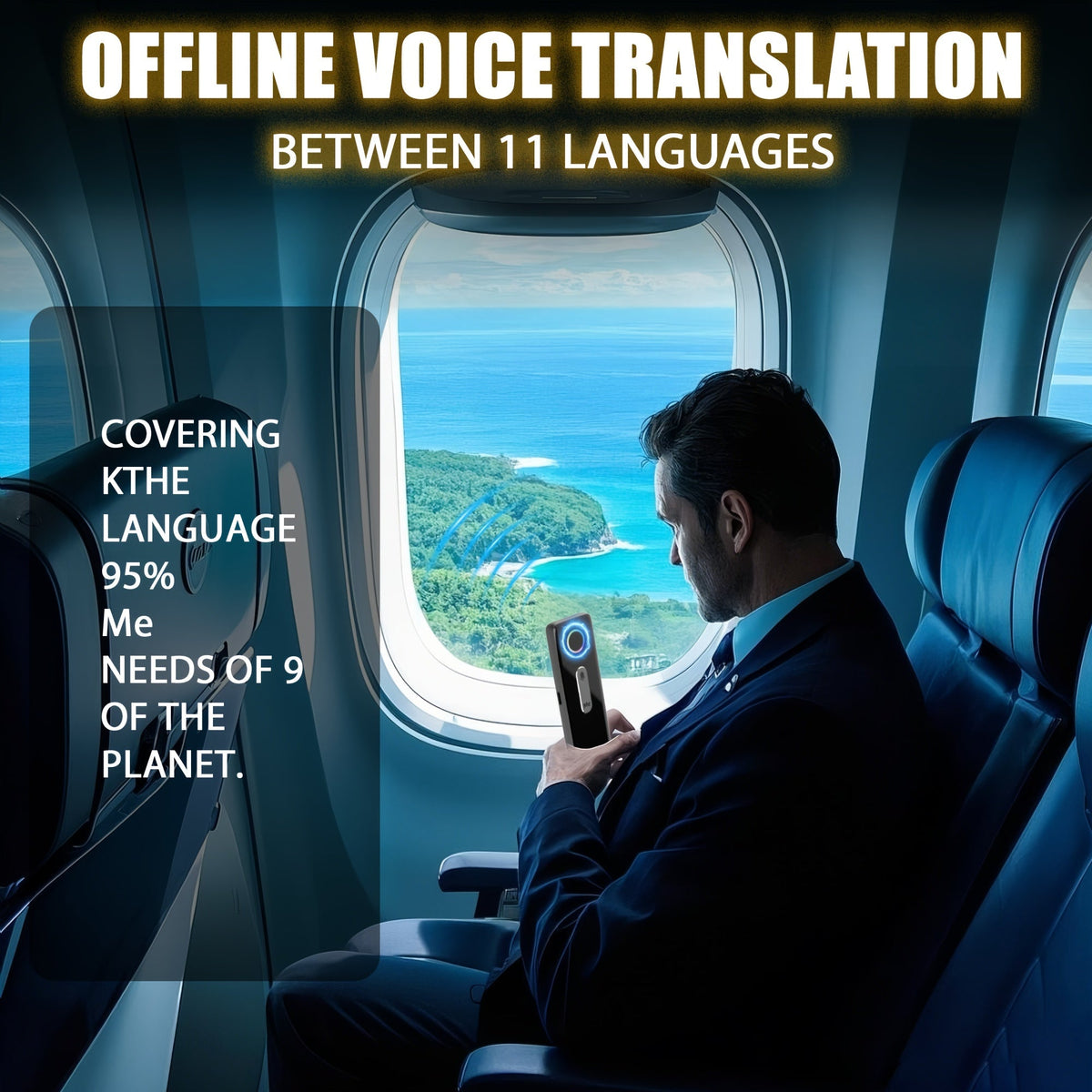 Trbox X9 Portable Language Translator Device – Two-Way Instant Voice Translation 136 Languages, WiFi & Offline Support, AI-Powered High Accuracy Translator for Travel Business Learning
