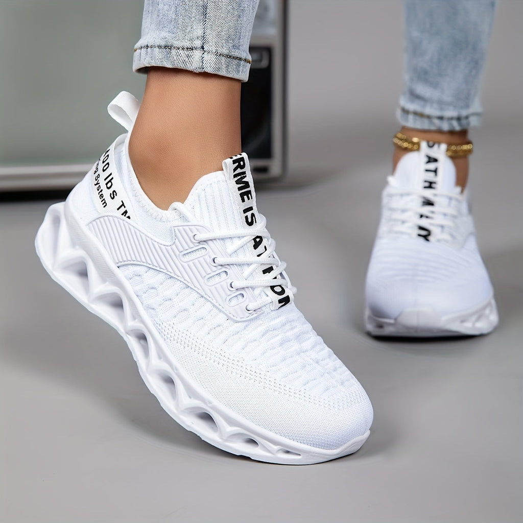 Women's Lightweight Sneakers Breathable Mesh Thick Sole Lace-Up Walking Shoes Slip-On Casual Running Tennis Shoes for Women 7 Colors Sizes US 6-12.5 Trendy Versatile Workout Shoes