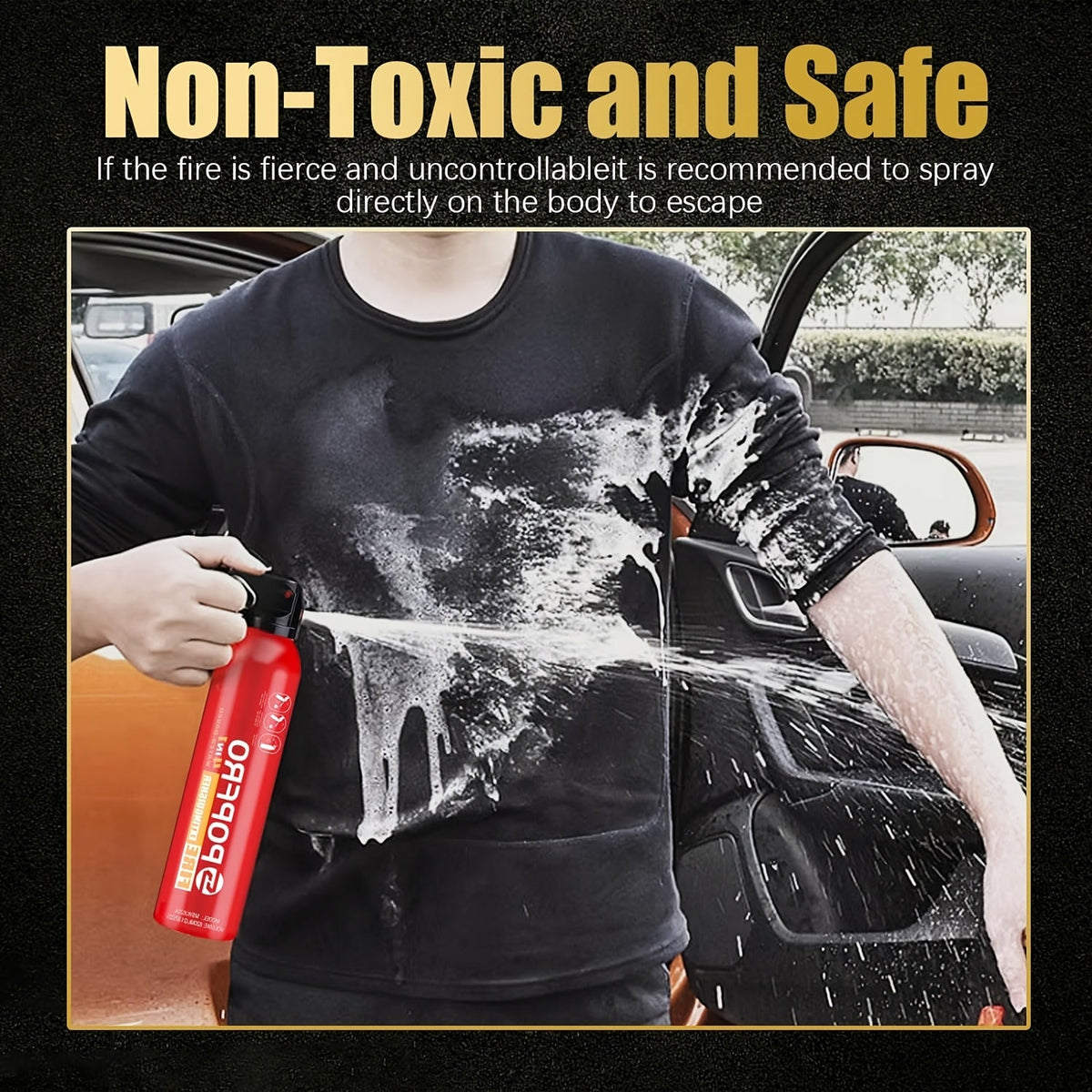 4-in-1 Portable Fire Extinguisher Spray for Home, Kitchen, Garage & Car – Covers Electrical, Textile & Oil Fires, Non-Toxic, Easy to Clean, Wall-Mountable Fire Safety Tool