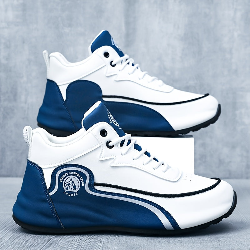 Arch Support Corrective Men's Running Shoes Anti-Slip – Lightweight Breathable Athletic Sneakers for Flat Feet, Walking Gym Tennis Casual Wear, White Blue & White Grey, Sizes US 7–12.5