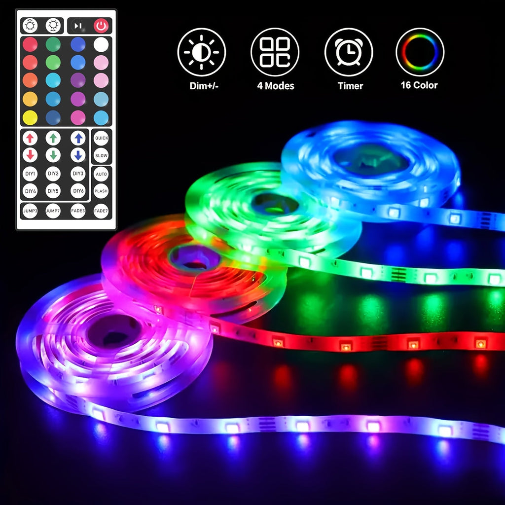 LED Strip Lights 100ft RGB Color Changing with Remote Control – Stepless Dimming, Flashing & DIY Modes, Indoor TV Backlight for Bedroom, Living Room, Kitchen, Stairs, Party & Holiday Decor | 50ft & 100ft