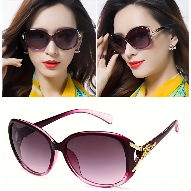 Costume Glasses 6 Pairs for Women - Oversized Blackout Fashion Eyeglasses with Floral & Leopard Pattern, Anti-Glare Lenses, Fun Costume Props for Halloween Christmas Party & Photo Booth