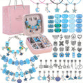 DIY Bracelet Making Kit for Girls Unicorn Mermaid Jewelry Craft Set with Portable Jewelry Box Handmade Beading Gift for Birthday Christmas Graduation Valentine Blue Purple Pink Black