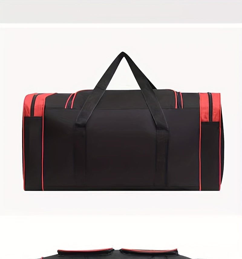 Heavy-Duty Large Capacity Travel Duffel Bag for Men & Women – Multi-Pocket Gym Bag with Adjustable Shoulder Strap & Zipper for Fitness, Weekend Trips, Business Travel & Outdoor Use, Red