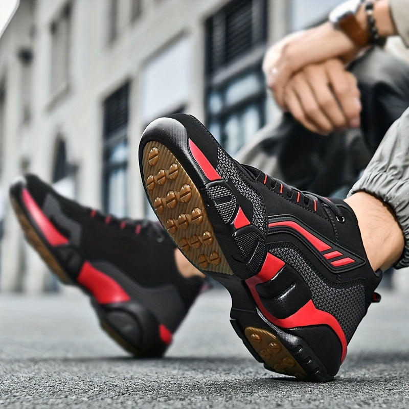 Men's Platform Dress Sneakers Thick Cushioned Sole Lace-Up Low-Top Shoes Black White Orange Non-Slip Rubber Outsole All-Season Office Casual Formal Footwear for Men US Sizes 6.5–14 | Nova Mart