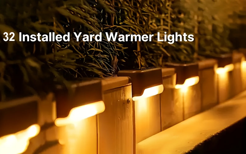 Solar LED Deck Lights Outdoor Stair Step Lights Auto On Off Dusk to Dawn 12 Hour Warm White 3500K for Fence Pathway Patio Balcony Yard Weatherproof ABS Pack of 8 16 or 32 No Wiring Required