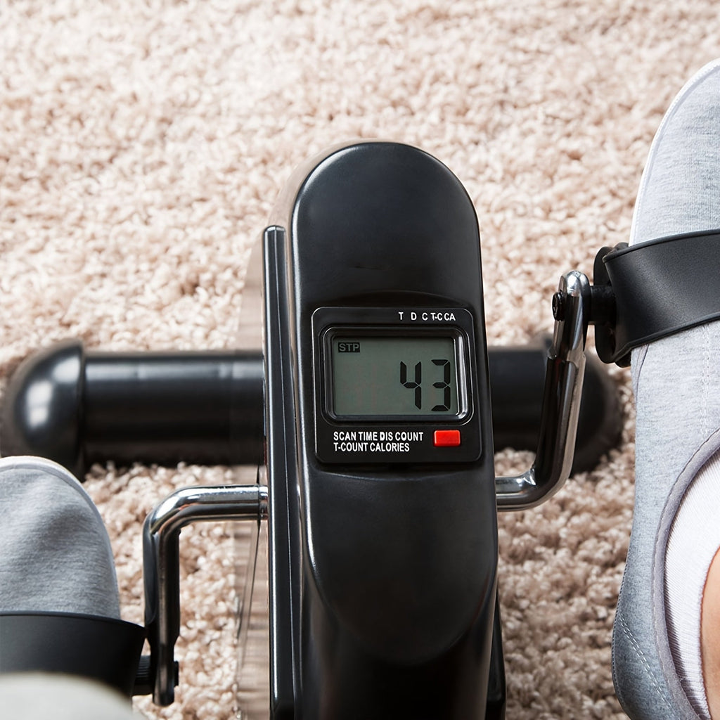 LCD Screen Under Desk Pedal Exerciser with Calorie Tracker – Velora Mini Bike for Arm & Leg Workout, Adjustable Resistance Low-Impact Cardio Machine for Home Office Seniors, Black