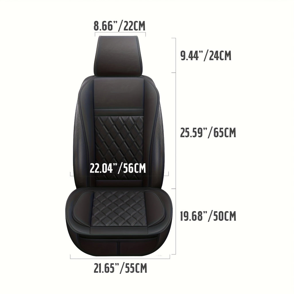Universal Front Car Seat Covers 2 Pack Full Surround High-Back Bucket Seat Protector Anti-Slip Easy Install for Cars SUVs Trucks Multiple Colors and Styles Aero Wave Luxe Diamond Dynamic Stripe