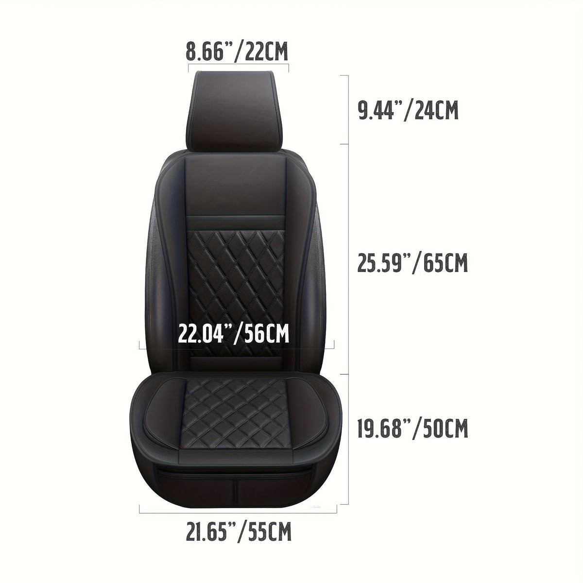 Universal Front Car Seat Covers 2 Pack Full Surround High-Back Bucket Seat Protector Anti-Slip Easy Install for Cars SUVs Trucks Multiple Colors and Styles Aero Wave Luxe Diamond Dynamic Stripe