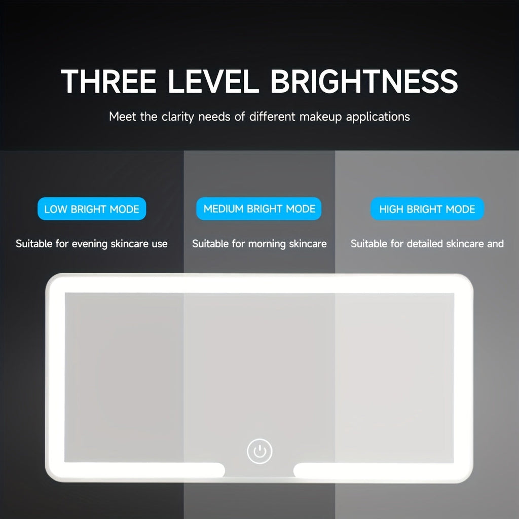 Rechargeable Ultra-Thin LED Car Visor Vanity Mirror 3 Light Modes Lighted Makeup Mirror for Car Truck SUV Low Voltage Sun Visor Mirror Gift for Women White