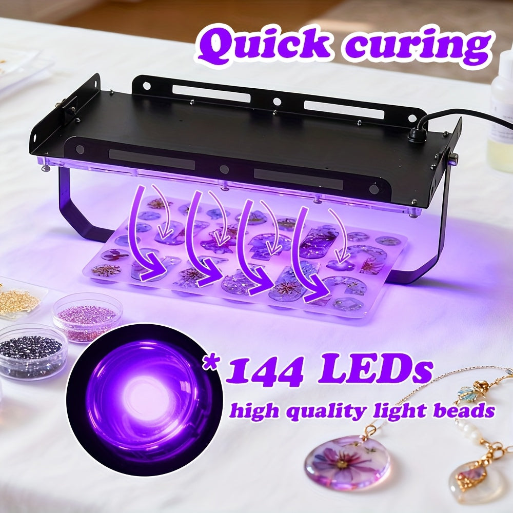 Professional UV LED Resin Curing Lamp 96 or 144 LEDs High Power USB Plug and Play for DIY Jewelry Making Epoxy Resin Hardening Mold Curing Dark Violet
