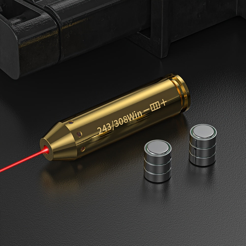 Laser Bore Sight Multi-Caliber Kit for 9mm, 45ACP, 223REM, 308WIN, 380ACP, 38SPL & 12GA – High-Precision Red Laser Boresighter for Rifles, Pistols & Shotguns, Easy Install, 2 Battery Sets Included