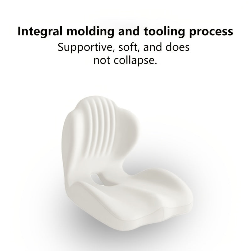 Memory Foam Seat Cushion with Ergonomic Raised Back & Hollow Breathable Design – Coccyx Tailbone Pain Relief Cushion for Office Chair, Car Seat, Wheelchair & Home, Non-Slip Buttock Cushion