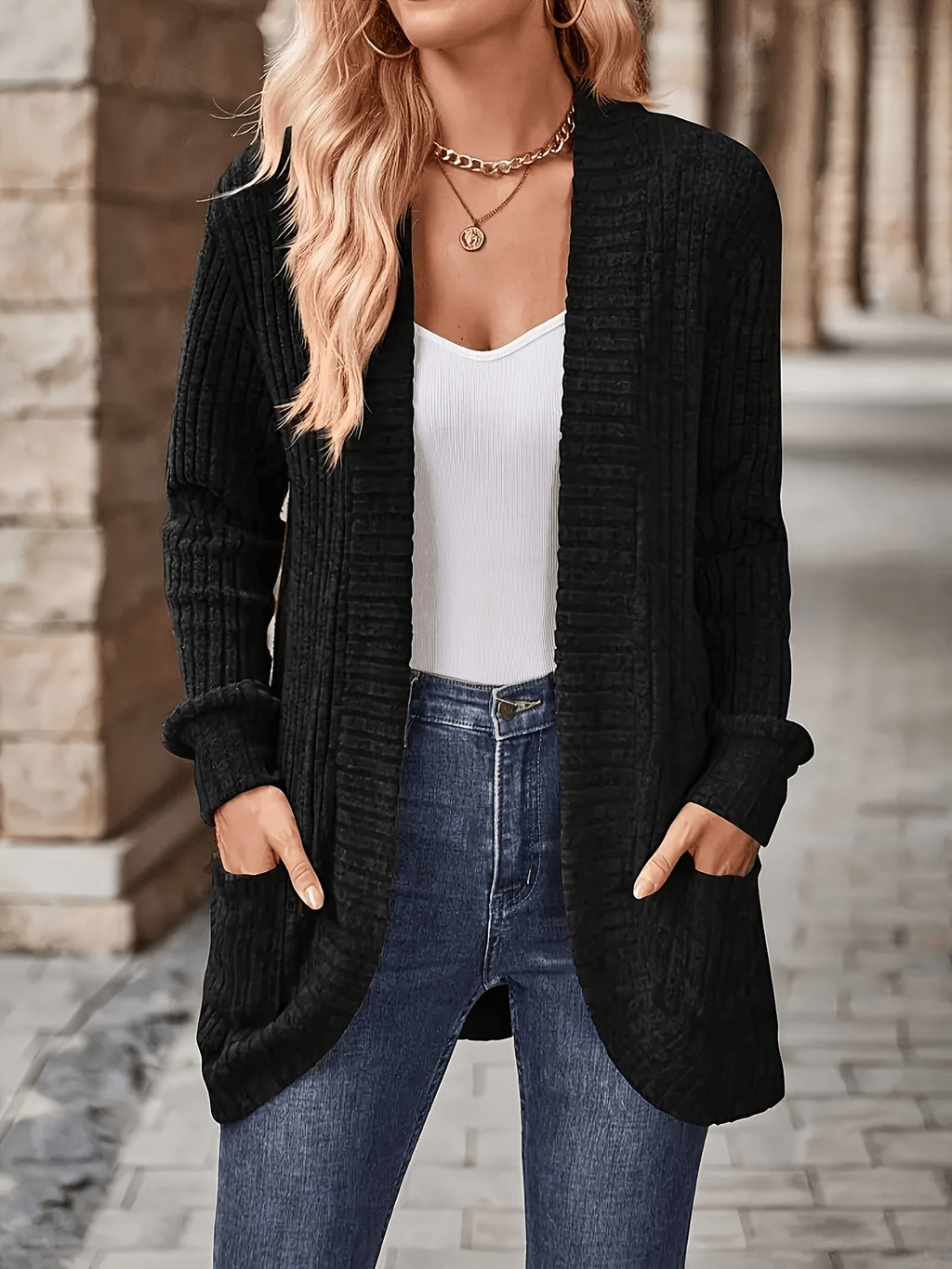 Loose Casual Long Sleeve Blouse Women Solid Color Pocket Splicing Relaxed Fit Top 10 Colors S-XXL Spring Fall Everyday