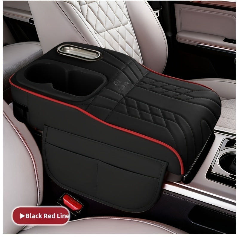 Car Center Console Tray Organizer with Raised Design Tissue Box Cup Holder Non-Slip Storage Mat Black Orange Red Brown Beige