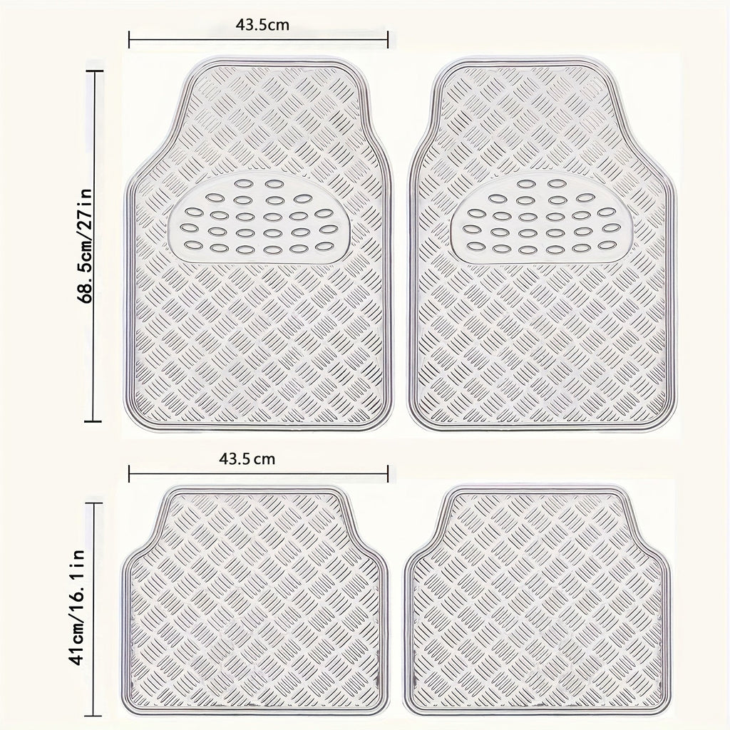 4-Piece Car Floor Mats Set Waterproof All-Weather Heavy Duty - Non-Slip Dustproof Easy Clean Universal Fit for SUV Truck Sedan, Full Coverage Interior Protection Mats in Multiple Colors