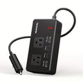 200W Car Power Inverter DC 12V to AC 110V with 24W USB-C Fast Charge & Dual USB-A 4.8A Ports Vehicle Outlet Adapter for Laptop Camping Travel Road Trip Power Converter