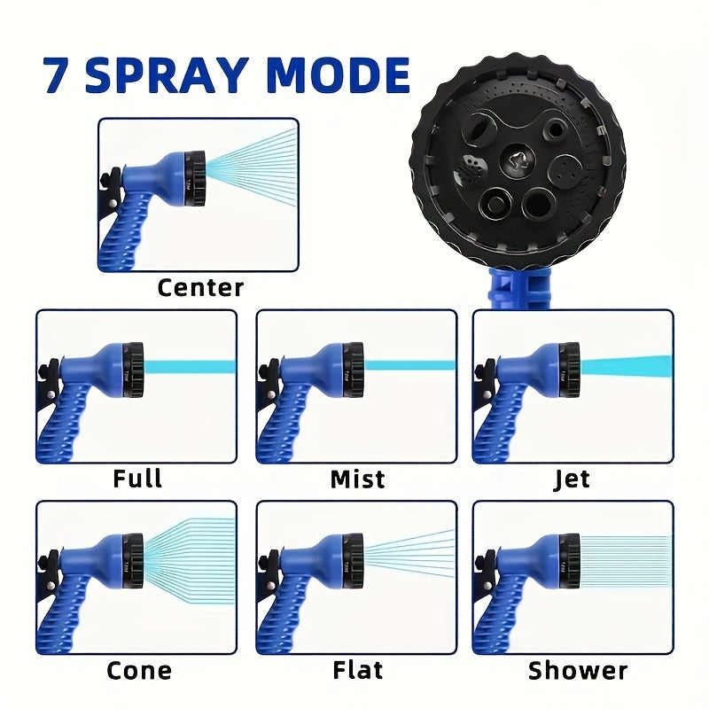 100 Ft Car Wash Hose with 7-Pattern High-Pressure Spray Nozzle – Kink-Free, Lightweight & Rustproof Garden Hose for Car Washing, Lawn, Camping & Outdoor Cleaning