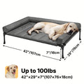 Cooling Elevated Dog Bed with Removable Pillow-Top Mat – Raised Bolster Dog Cot with Breathable Mesh Non-Slip Feet Dog Sofa Bed for Indoor & Outdoor Use