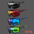 Square Frame Fashion Glasses 4 Pack for Men Women - Retro Trendy Colorful Eyewear Set UV Protection Lightweight Plastic Frame Glasses for Daily Wear, Parties, Halloween & Christmas Gifts