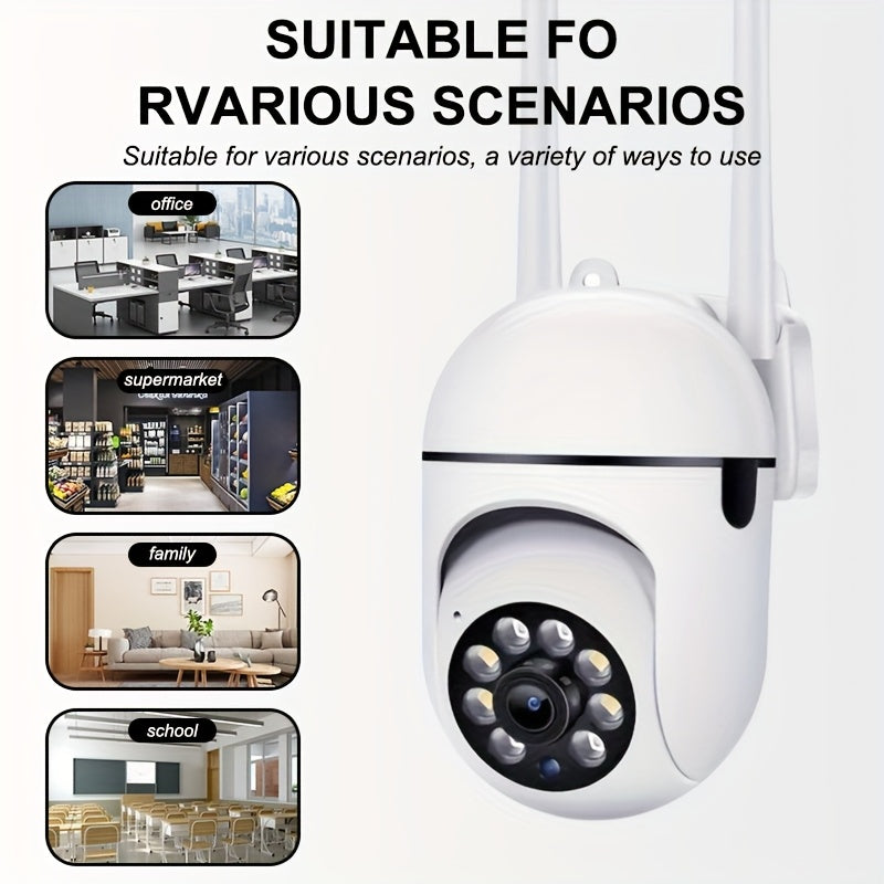 1080P 360° WiFi Panoramic Security Camera – Wireless Indoor Surveillance with Two-Way Audio, Motion Detection, Night Vision, USB Powered, SD Card & Cloud Storage, Smartphone Compatible