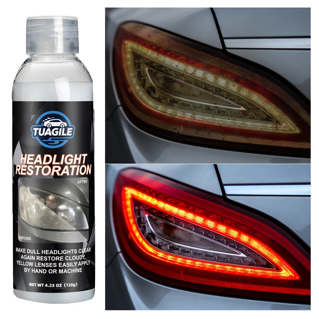 Headlight Restoration Kit UV Protective Coating Spray – Chemical Formula Removes Yellowing Oxidation & Haze, Restores Foggy Cloudy Headlights to Crystal Clear Brightness for All Cars