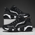 Men's Platform Dress Sneakers Thick Cushioned Sole Lace-Up Low-Top Shoes Black White Orange Non-Slip Rubber Outsole All-Season Office Casual Formal Footwear for Men US Sizes 6.5–14 | Nova Mart