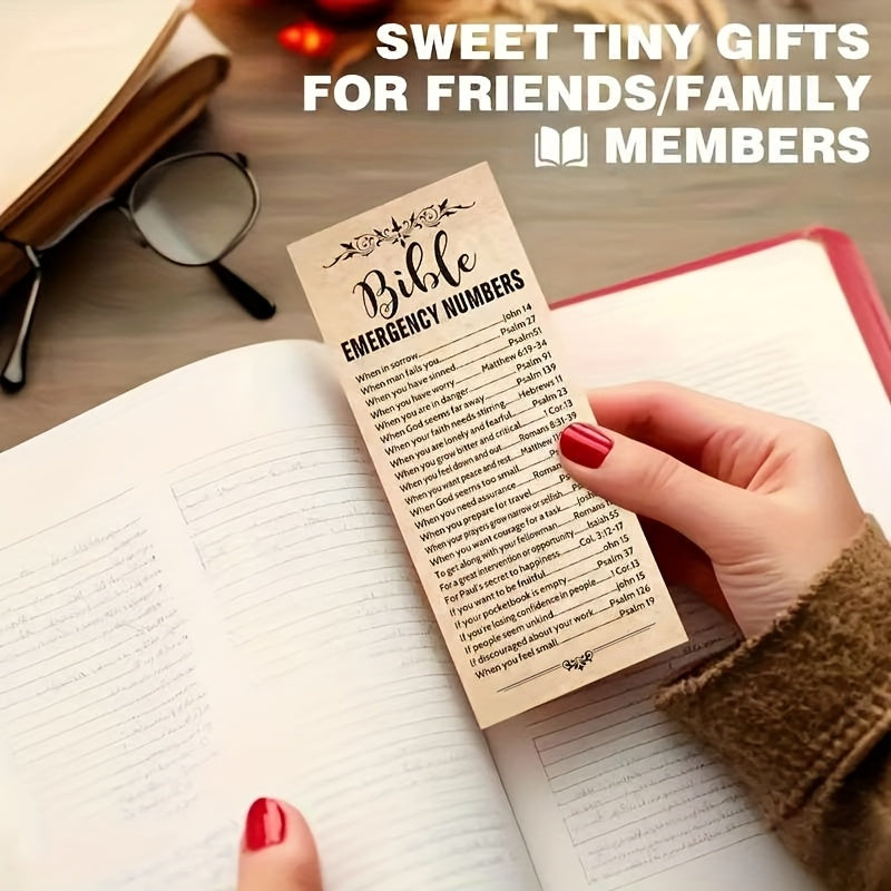 Inspirational Bible Verse Bookmarks 50 Pack – Brown Paper Scripture Bookmarks for Church Sunday School Vacation Bible School, Religious Gifts Christian Stocking Stuffers