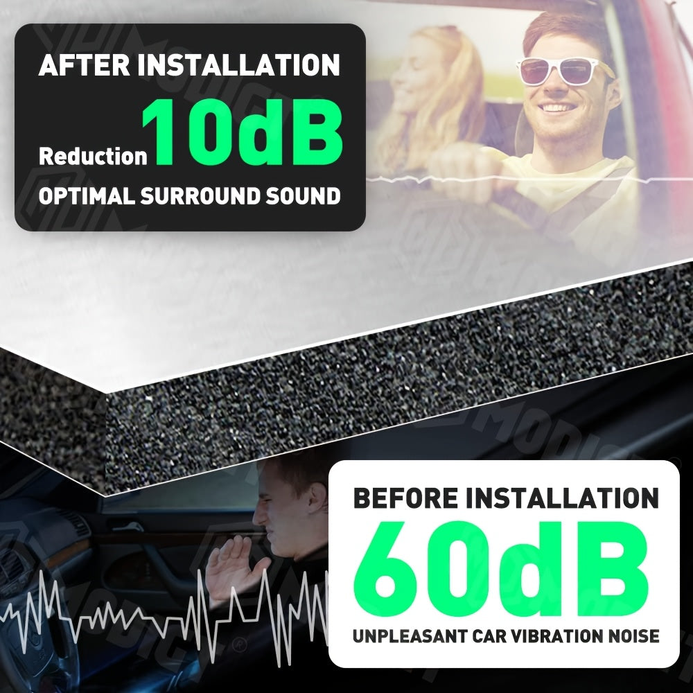 Car Sound Deadener Heat Shield Mat 22 26 Sqft Self-Adhesive Aluminum Foil Noise Reduction Insulation Easy Cut Install for Floor Door Trunk Firewall Free Installation Tools