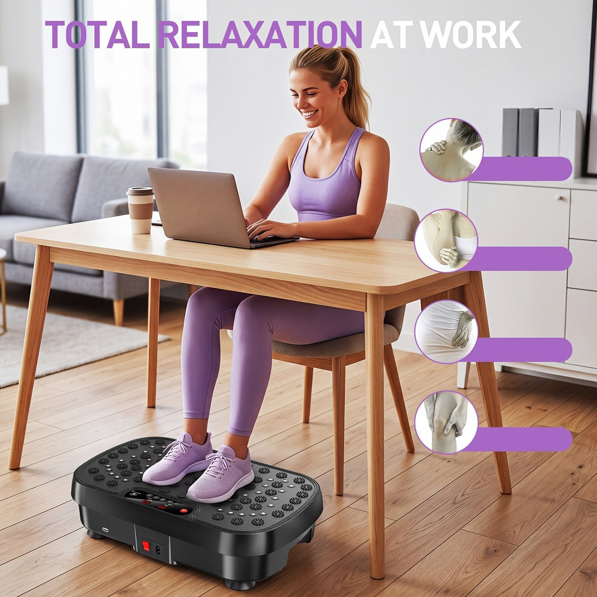 Vibration Plate Exercise Machine Full Body Workout Weight Loss Lymphatic Drainage 99-200 Speed Levels Quiet Motor Portable Home Gym Muscle Toning 330 lbs Capacity