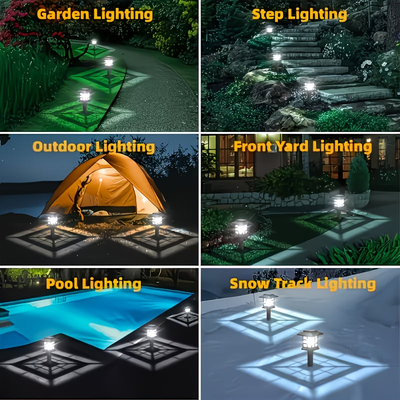 Solar Outdoor Lights LED Garden Path Lights IP44 Waterproof Landscape Lighting for Sidewalk Driveway Lawn Yard Courtyard Warm White Multicolor Pack of 6 12 or 24 Christmas Holiday Decor No Wiring