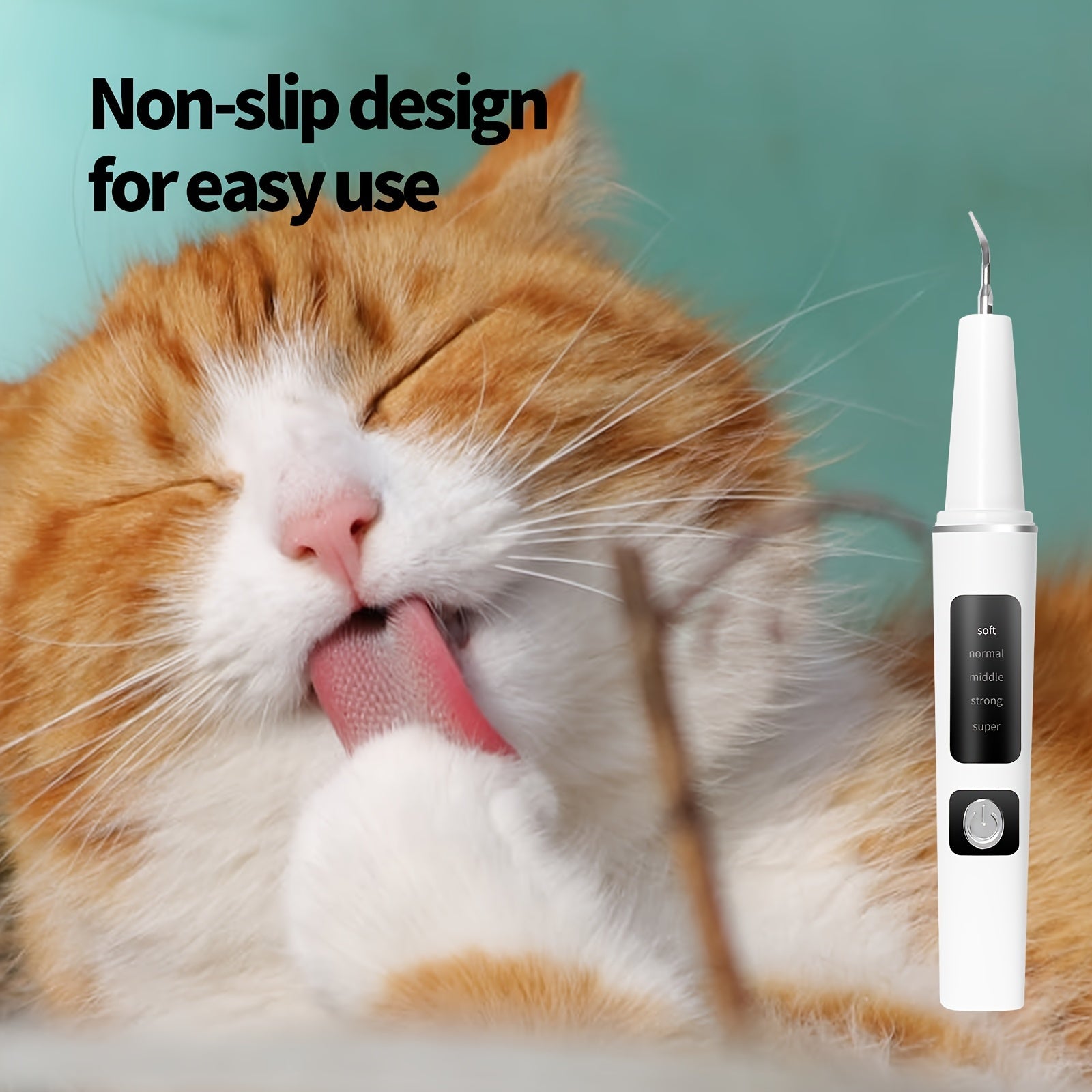 Electric Pet Teeth Cleaning Kit for Cats Dogs USB Rechargeable Removes Tartar Plaque Stains 4 Cleaning Heads 5 Modes At-Home Dental Care