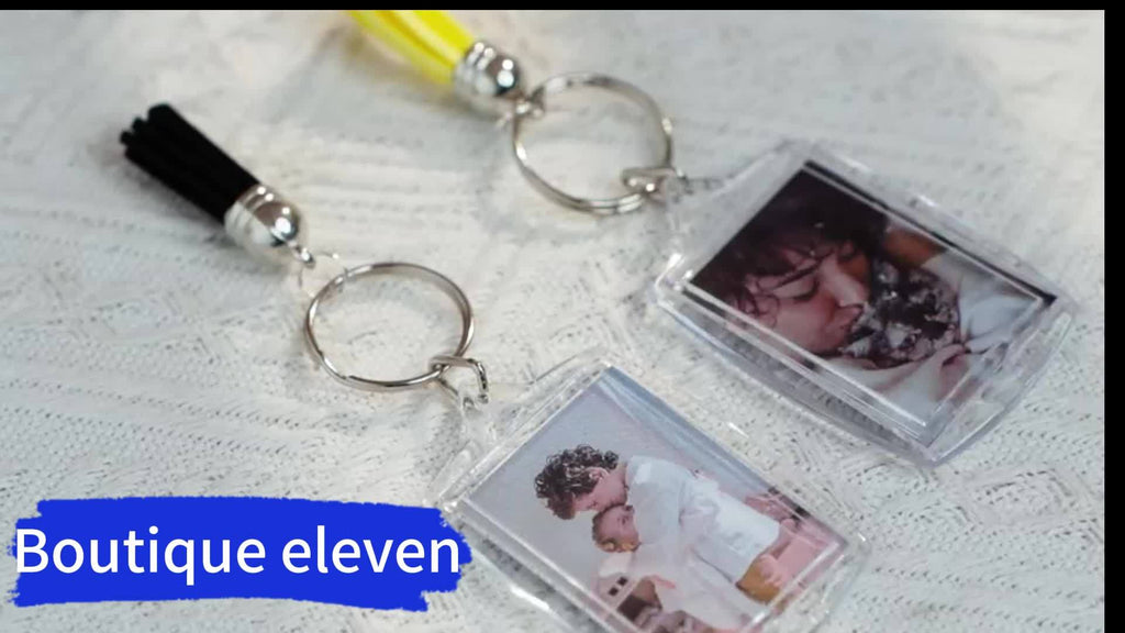 150PCS Acrylic Photo Frame Keychain Blanks with Colorful Tassels – Snap-In Clear Picture Keyring Set for DIY Crafts, Bulk Custom Keychains, Party Favors & Gifts