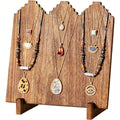 Wooden Necklace Jewelry Display Stand – Rustic Vertical Organizer for Craft Fairs, Vendors & Home Decor, Durable Wood Stable Base, Necklace Holder Showcase