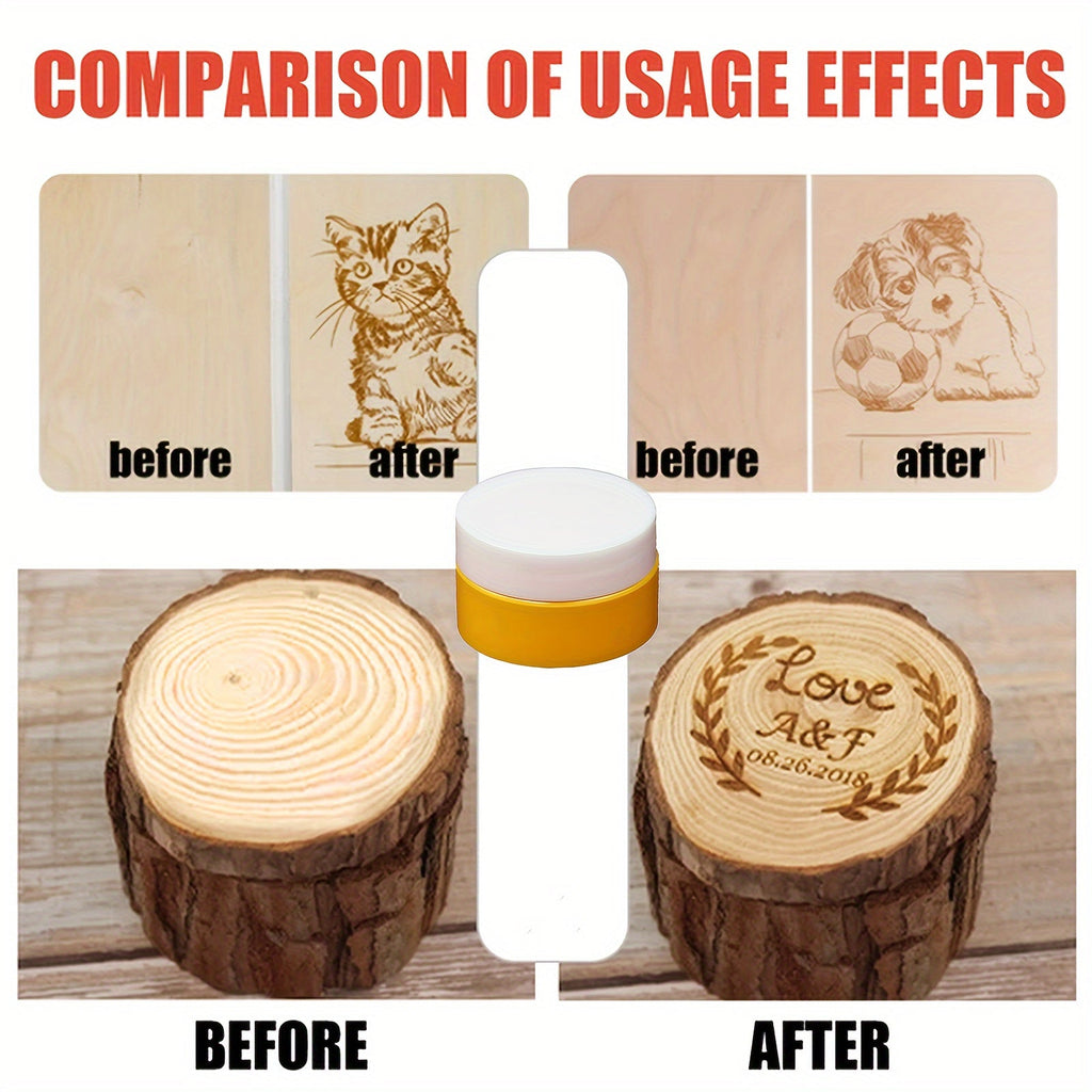 Wood Burning Paste Kit Heat Activated Pyrography Gel Set with Burning Pens Squeegee Tools, 6 Jars 1.5OZ Etching Cream for Wood Canvas Denim Fabric, DIY Craft Kit for Beginners Artists Adults