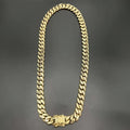 18K Gold Plated Cuban Chain Necklace for Men – 14mm Wide, 316L Stainless Steel, Waterproof & Hypoallergenic, 18 to 28 Inch – Heavy-Duty Hip Hop Jewelry Gift