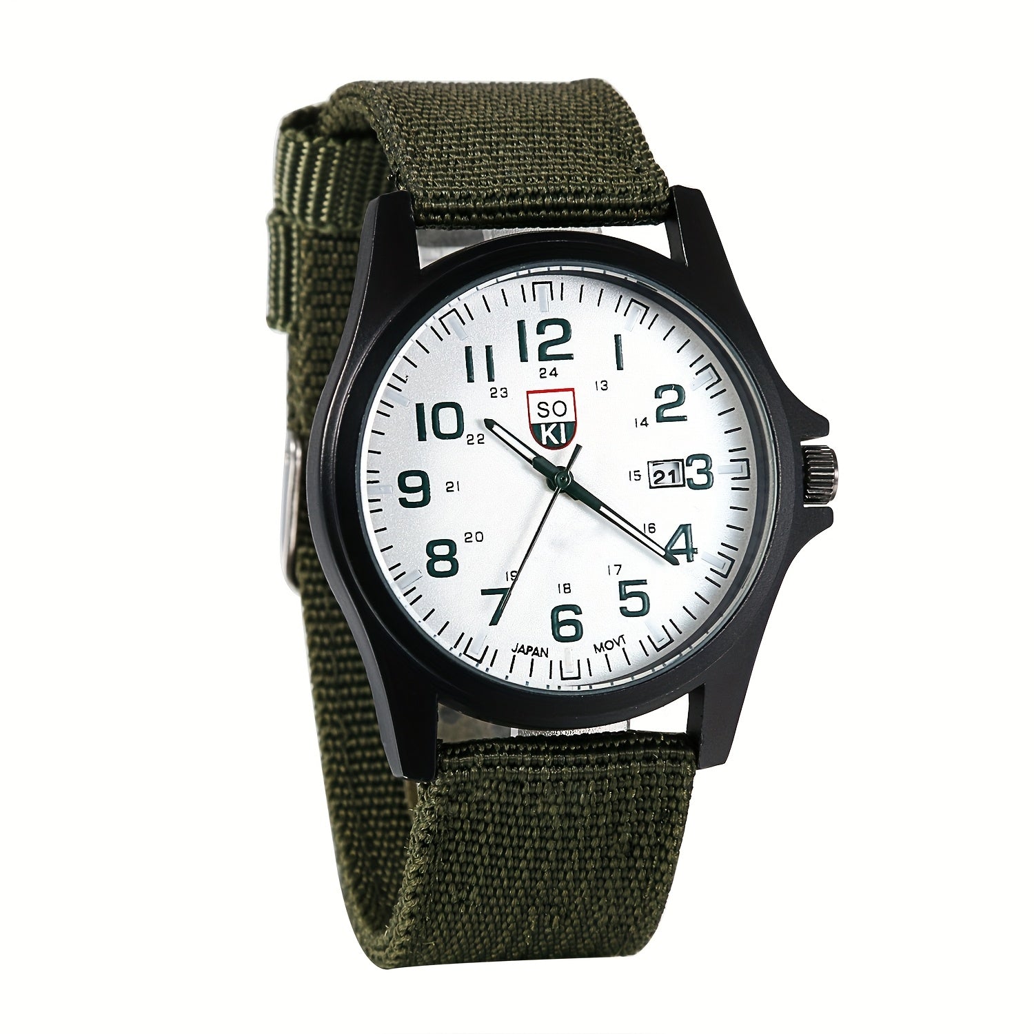 Men's Minimalist Nylon Strap Quartz Watch - Casual Analog Wristwatch with Luminous Dial, 24-Hour Calendar & Stainless Steel Case, Everyday Sport Field Watch for Men, Great Gift