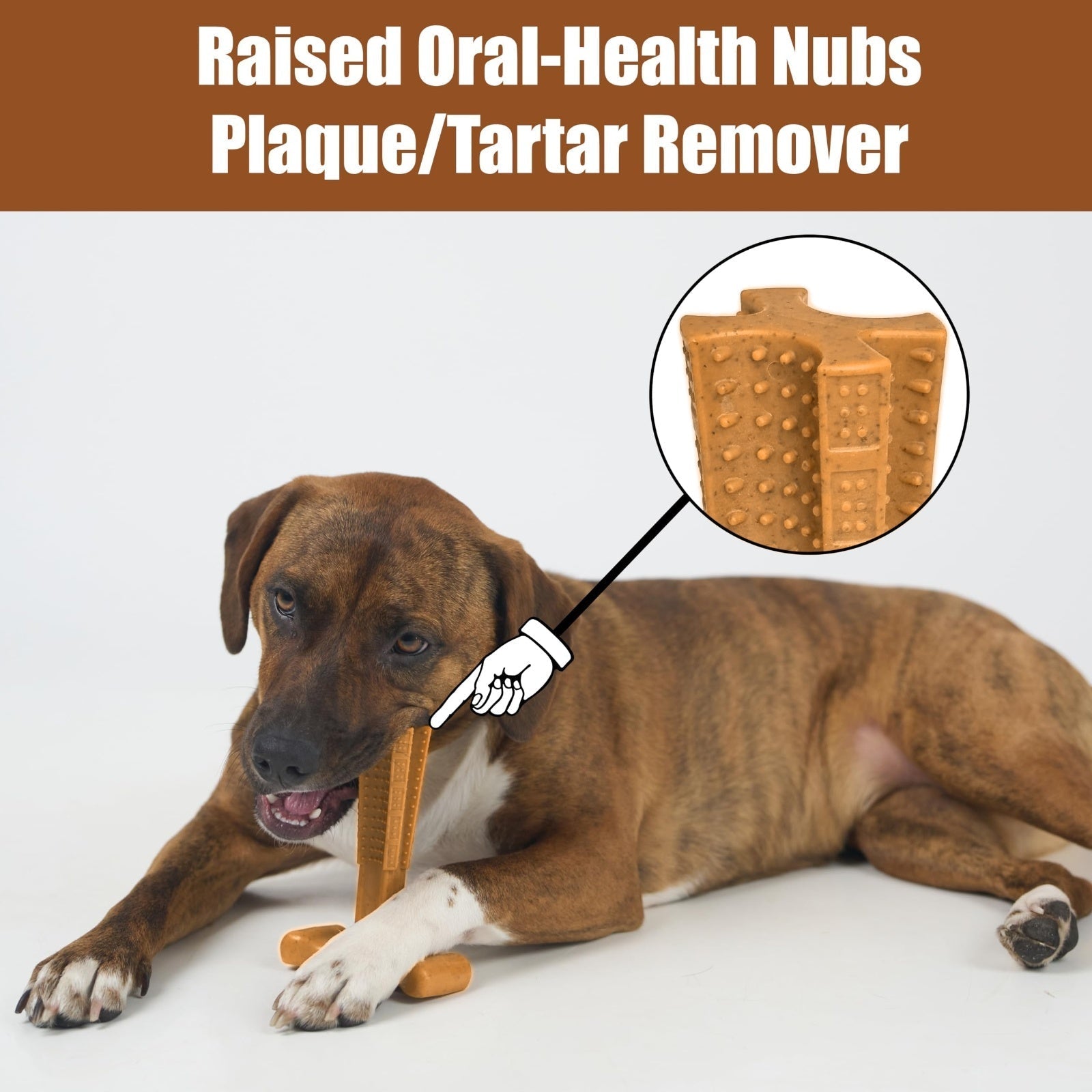 T-Shaped Dog Dental Chew Toy Durable Non-Splintering Plastic with Textured Ridges Ergonomic Grip for Aggressive Chewers Teething Puppies Adult Dogs Teeth Cleaning Plaque Removal