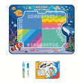 Water Drawing Mat for Kids Reusable Magic Painting Canvas Mess-Free Art Toy Set Ages 3+ Large 80x60cm Ocean Animal Designs Gift Box