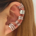 5-Pack Non-Piercing Ear Cuffs for Women – Hypoallergenic Clip-On Cartilage Earrings Silver & Gold Stackable No Hole Needed Fashion Jewelry Gift