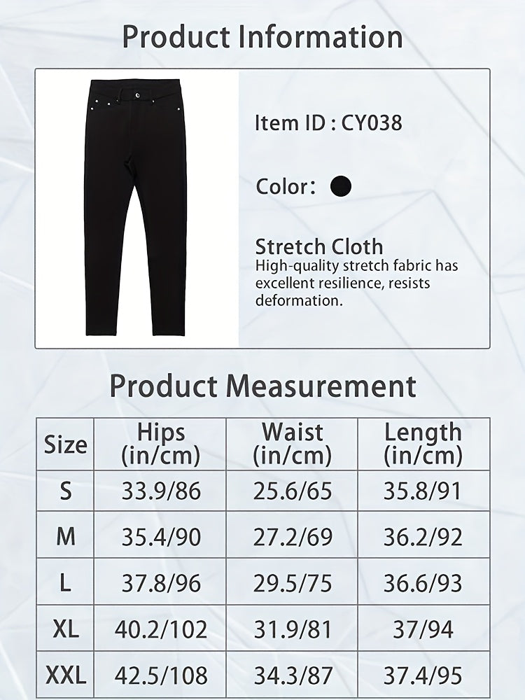 High Waist Stretch Skinny Jeans Women Metal Button Detail Street Style Slim Fit Denim Pants 10 Colors S-XXL
