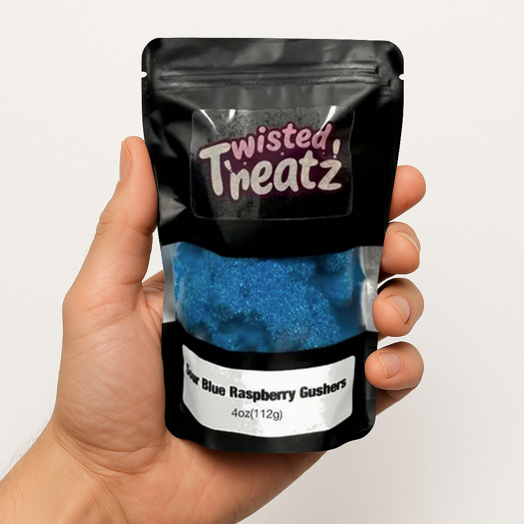 Sour Blue Raspberry Gushers Candy – Viral Sour Gummy Snacks with Juicy Liquid Center, Bold Tangy Flavor for Lunchboxes, Parties, Road Trips & Sour Candy Lovers
