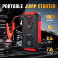 5000A Peak Jump Starter 12V Portable Car Battery Starter for Gas & Diesel Engines – LED Flashlight, SOS Light, Safety Hammer, Compass & USB Power Bank, 74WH Lithium Battery