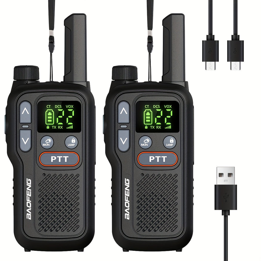 Baofeng BF-T18 FRS Walkie Talkies 2-Pack Long Range – NOAA Weather Alert, VOX Hands-Free, 1500mAh USB-C Rechargeable, LED Flashlight for Hiking, Camping, Hunting & Outdoor Adventures